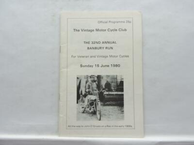 June 1980 The Vintage Motor Cycle Club Program 32nd Annual