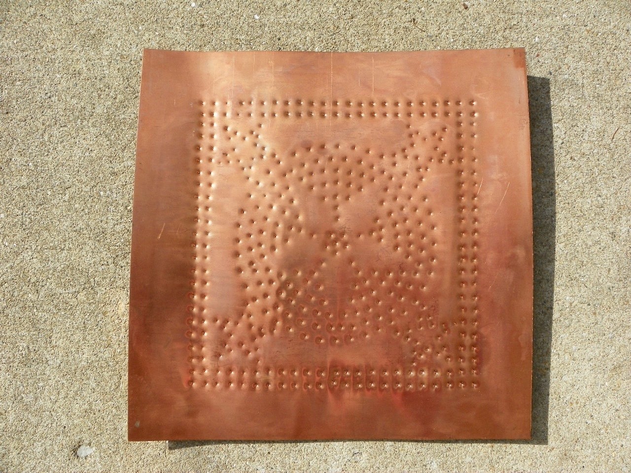 4 NOS SOLID COPPER PUNCHED PANELS PIE SAFE STAR DESIGN 12