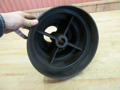 Antique Cast Iron Hit & Miss Gas Steam Engine Line Shaft Flat Belt Step Pulley