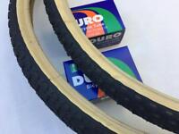PAIR of 26/" Blue Gumwall BMX CRUISER Bicycle Mountain Bike Tires /& Tubes 26X1.75