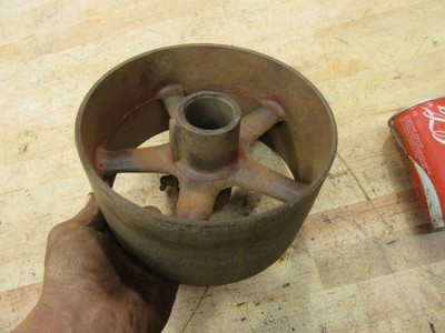 Antique Cast Iron Hit & Miss Gas Steam Engine Line Shaft Flat Belt Pulley 8