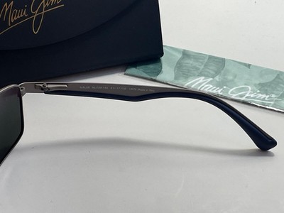 Pre-owned Maui Jim Backswing Polarized Sunglasses 709-14a Grey/grey Glass Msrp $359 In Gray