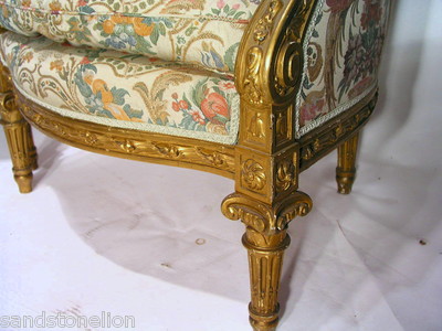 Antique PAIR LOUIS XVI BERGERE WING CHAIRS MUSEUM QUALITY/ W/Goverment /Papers