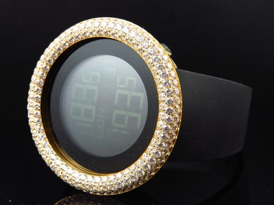 Pre-owned Jojino Various Mens /joe Rodeo 50mm Custom Simulated Diamond Watch In Gold Steel
