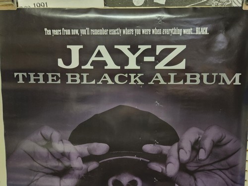 JAY-Z 2003 The Black Album BIG promotional poster VG++ New