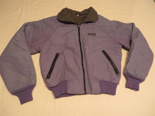 PATAGONIA Girls Purple Shelled Synchilla Fleece Jacket Youth 7/8 Kids Small Coat