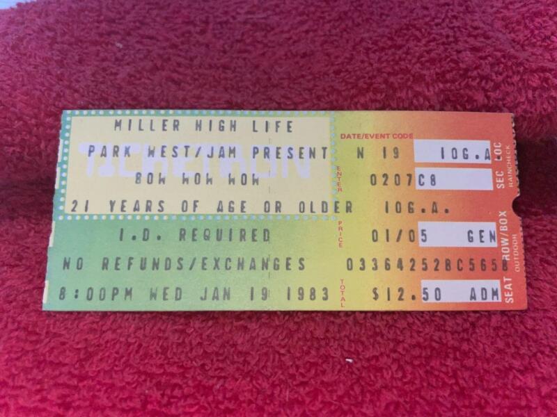 Vintage 1983 BOW WOW WOW Concert Ticket Chicago