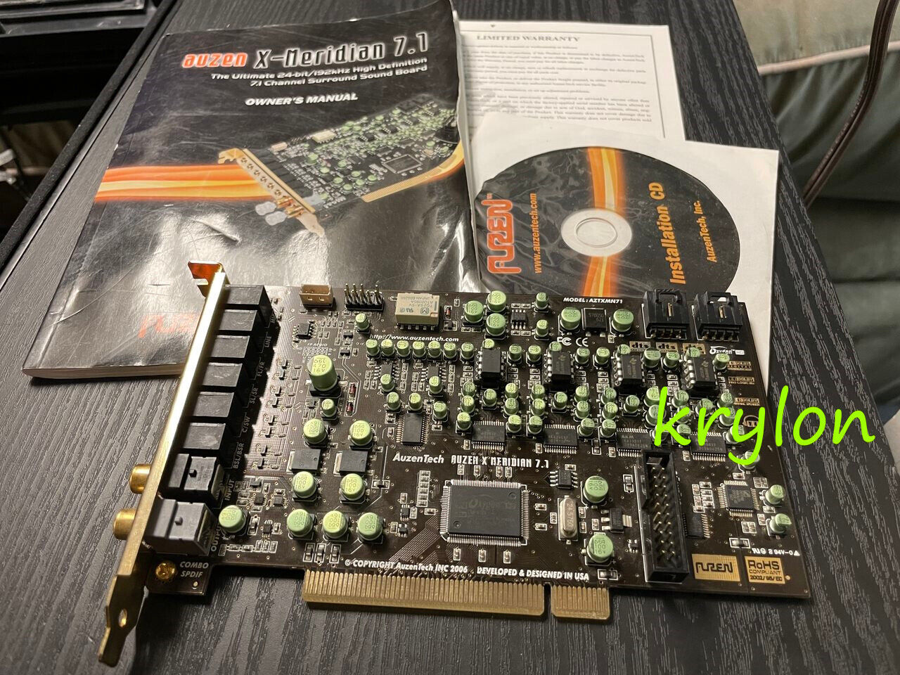 Auzentech X-Meridian 7.1 (1G) PCI Sound Card SPDIF Oxygen Auzentech X-Meridian 7.1 (1G) PCI Sound Card SPDIF Oxygen