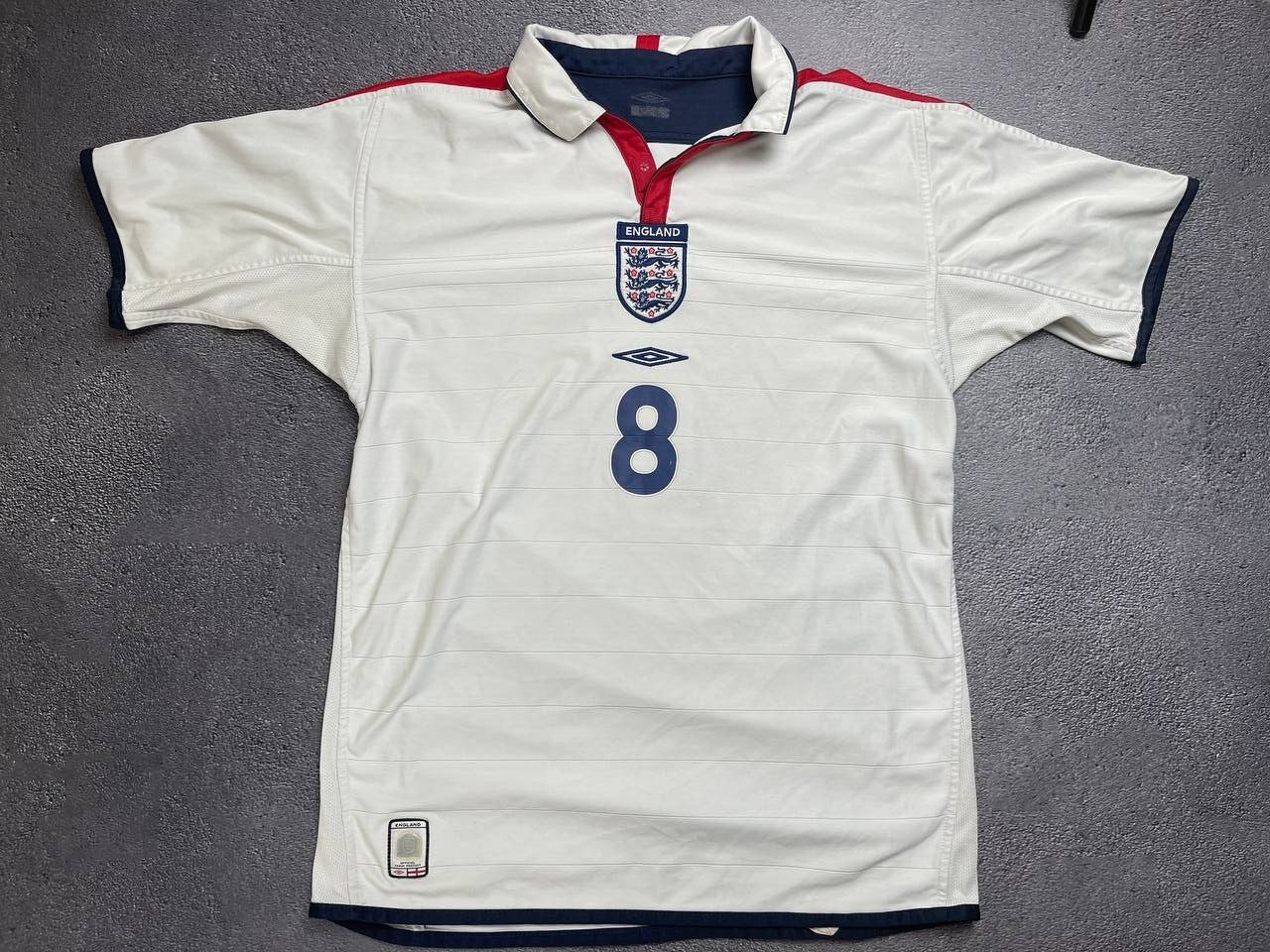 England Home 2003/2005 umbro football shirt soccer jersey #8