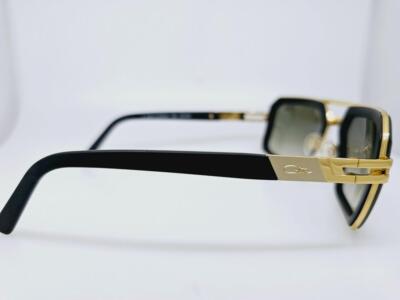 Pre-owned Cazal Sunglasses 9094 002 56mm Matt Black Gold Frame With Grey Gradient Lenses In Gray