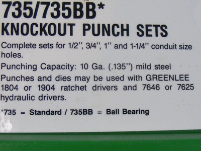 Unused Greenlee Knockout Punch Set 735 / 735BB