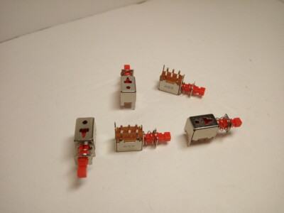 5X Pack Momentary 6 Pins 8 w/Legs Push Button Power Switch Red Reset No Lock KXW