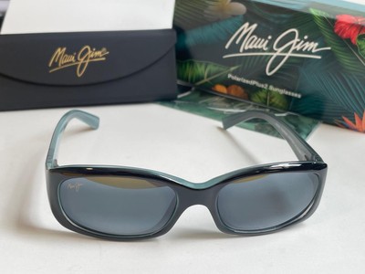 Pre-owned Maui Jim Punchbowl Polarized Sunglasses Black-blue/gray Glass 219-03