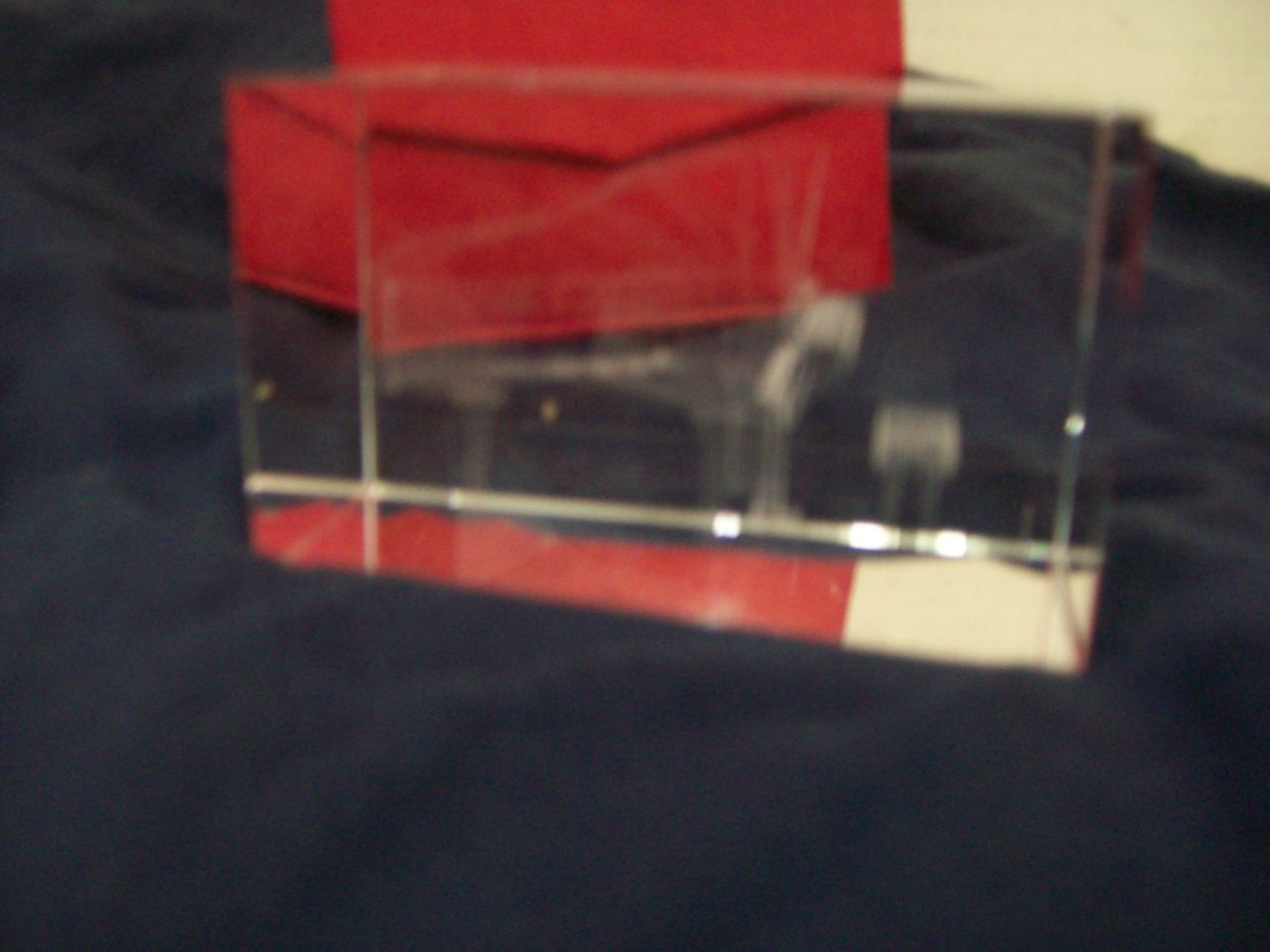 Clear Art Glass Paperweight Lazer Etched 3D Grand Piano