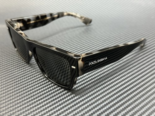 Pre-owned Dolce & Gabbana Dg4451 340387 Havana Dark Grey Men's 55 Mm Sunglasses