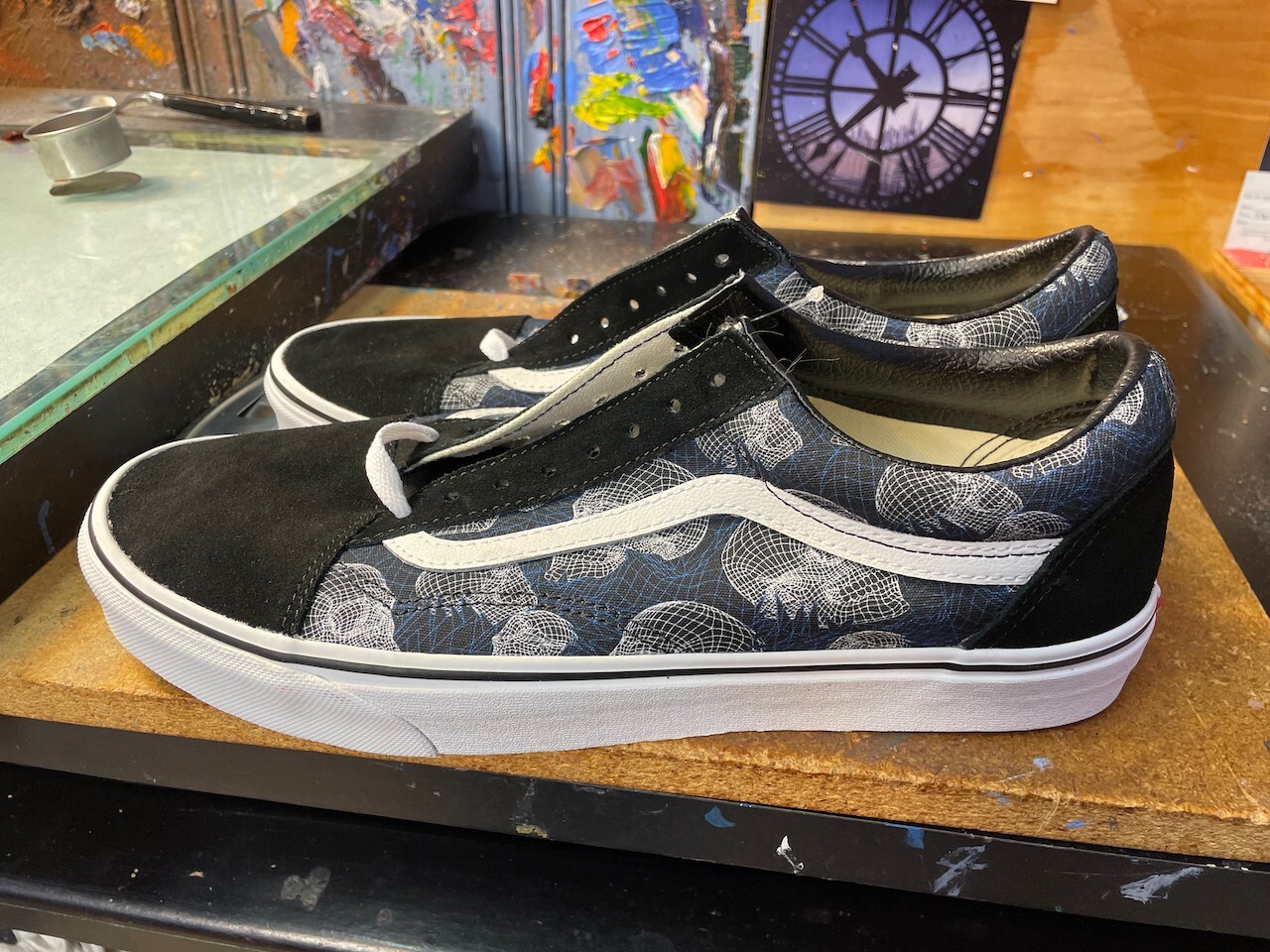 VANS★OLD SKOOL WIREFRAME SKULLS★スカル★兼用 Vans Old Skool Wireframe Skulls Black White Size US 11.5 Men