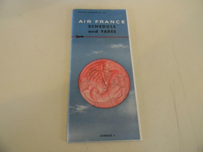 Post WWII 1947 Air France Schedule & Fares Brochure