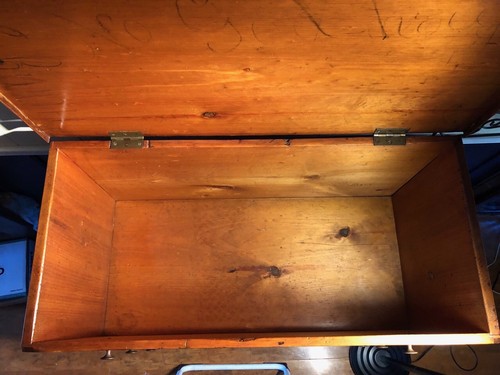 Antique Pine Mule Chest Blanket Trunk 2 Dovetail Wooden Drawers