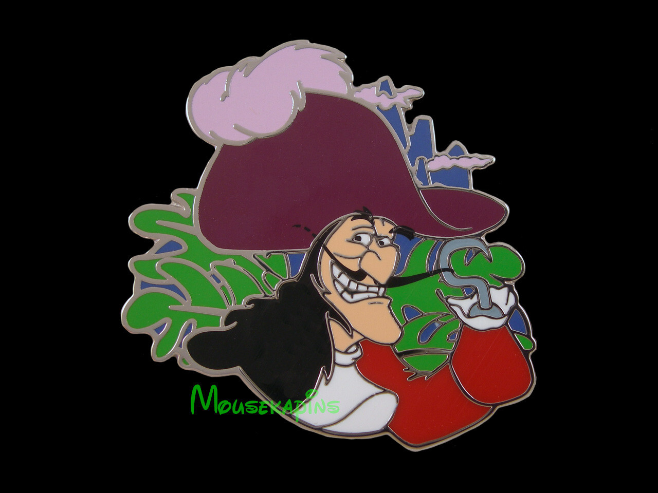 PETER PAN Villain CAPTAIN HOOK twirling his Mustache Disney