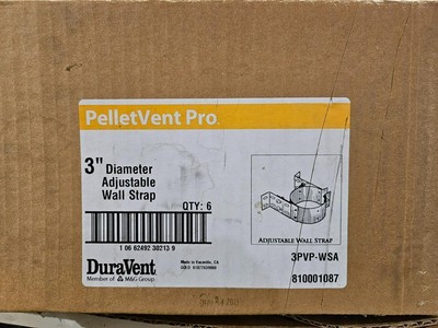 DURAVENT PELLETVENT PRO 3'' Diameter Pipe Wall Strap #3PVP-WSA  **BOX of 6 ***