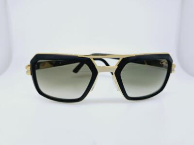 Pre-owned Cazal Sunglasses 9094 002 56mm Matt Black Gold Frame With Grey Gradient Lenses In Gray