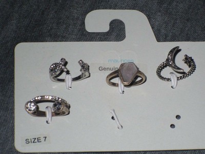 New Lot 6 PC Maurices Necklace Ring Moon Star Rhinestone X Size 7 Arrowhead Torq