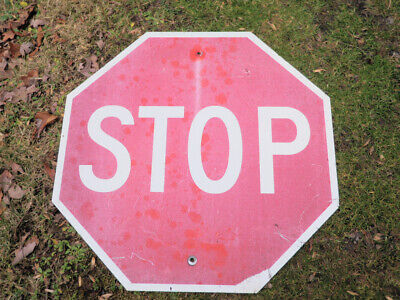 Authentic Retired STOP Sign Traffic Control DOT Sign Shield 30 x 30