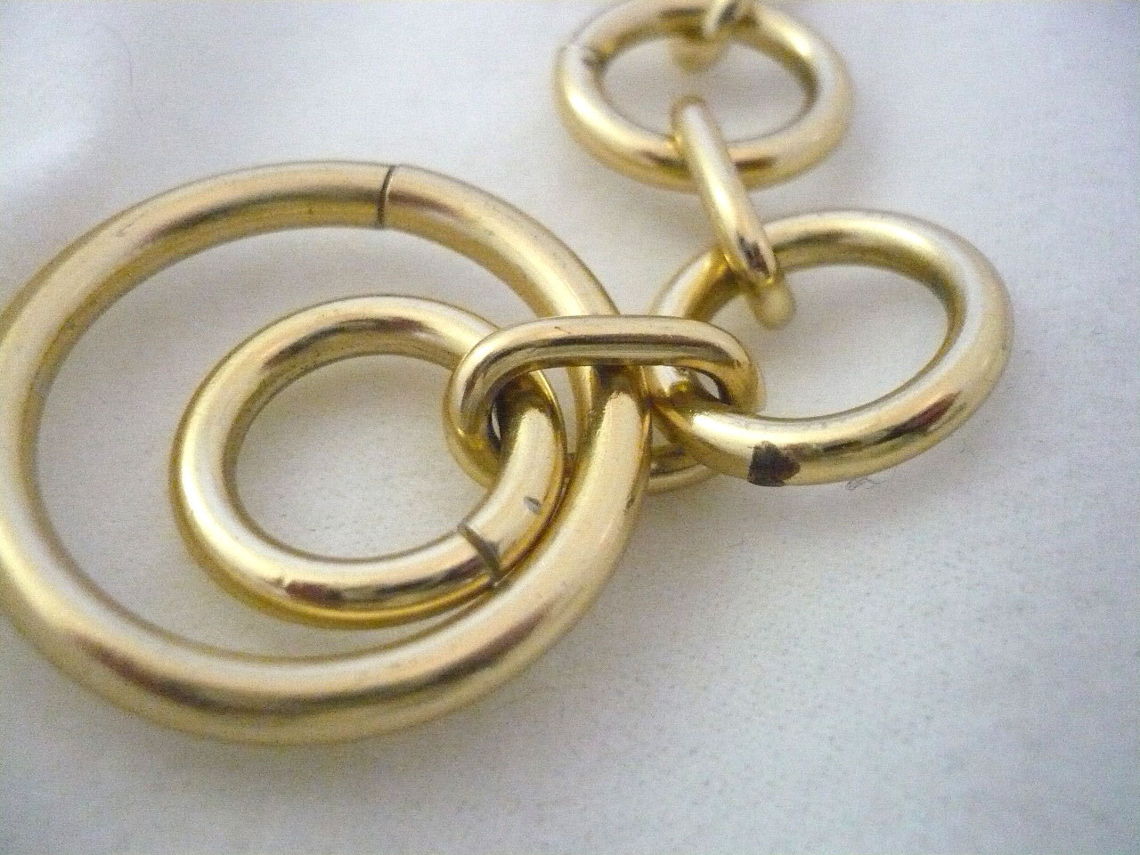 Gold chain belt rectangular discs with leaf design 35 1/2