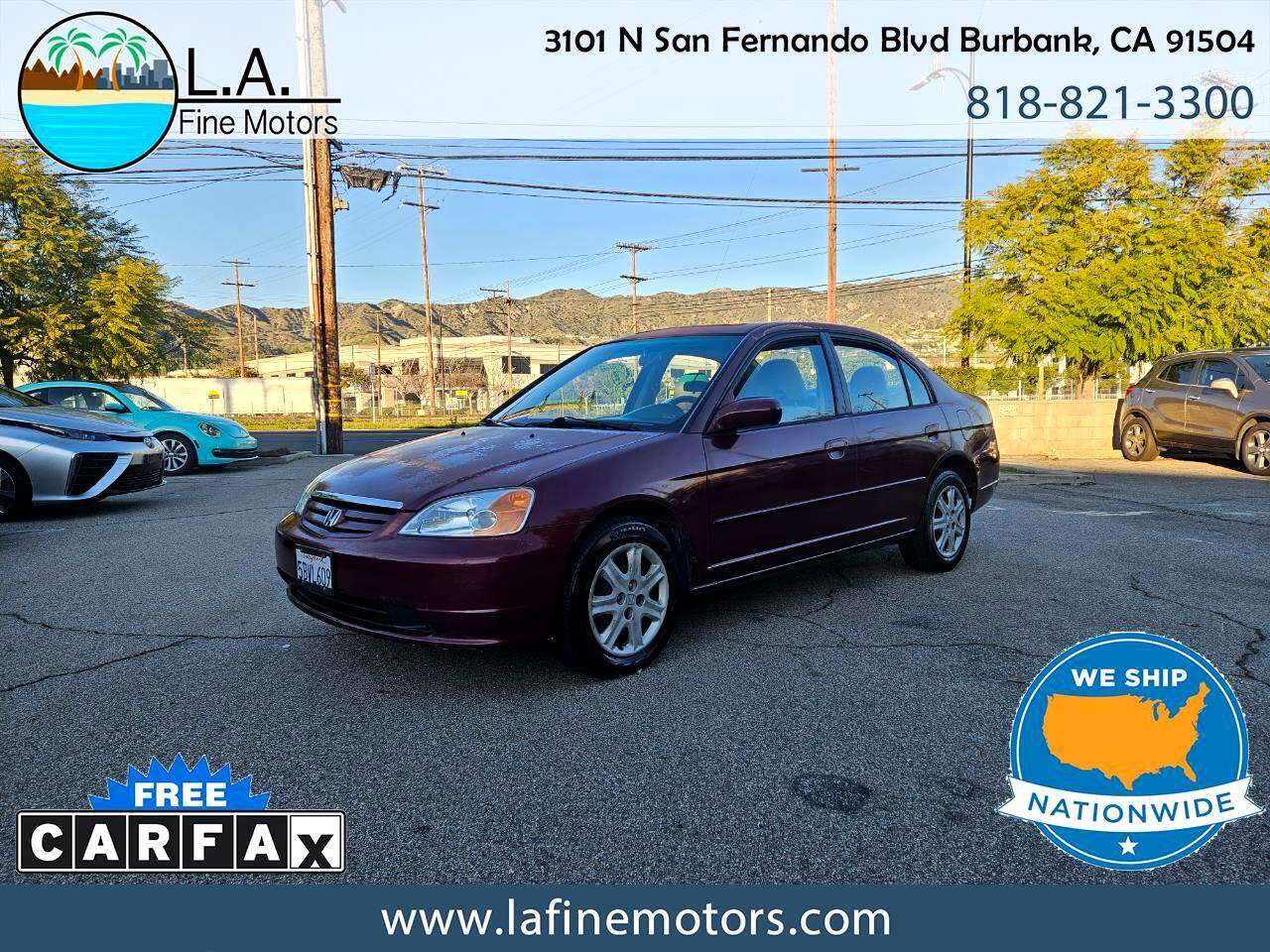 2003 Honda Civic EX Sedan 4-spd AT 225261 Miles Burgundy Sedan 1.7L L4 SOHC 16V