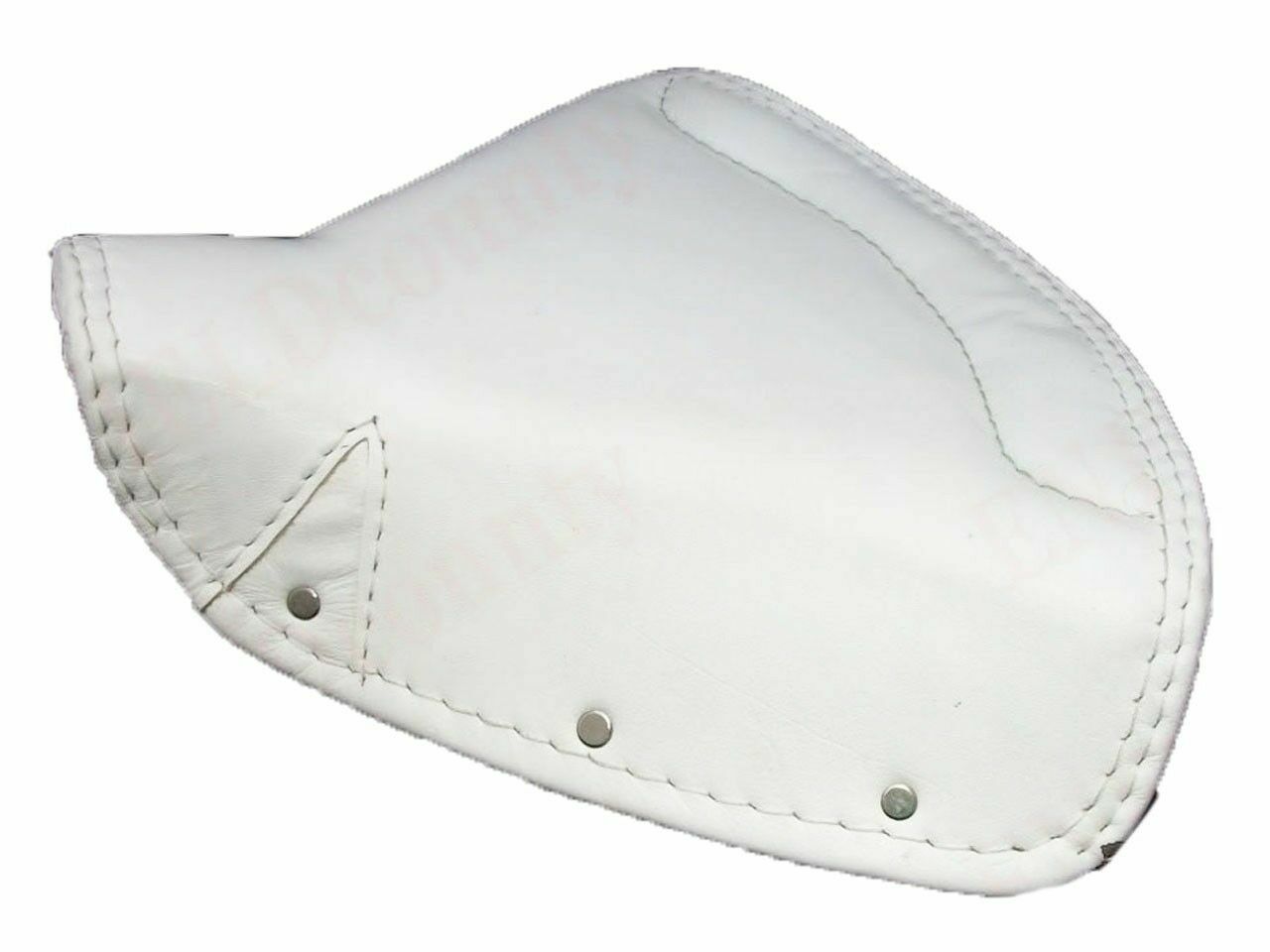 Lycett White Faux Leather Front Solo Seat Complete For Norton Royal Enfield 