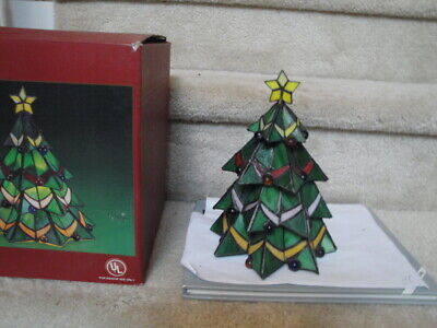 VTG, Cracker Barrel Stained Glass Light Up Christmas Tree !