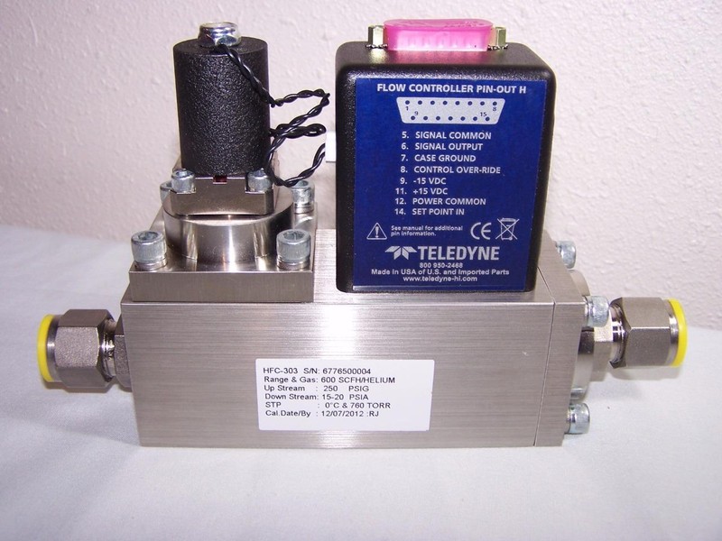 TELEDYNE HASTING HFC-303 MASS FLOW CONTROLLER 600 SCFH/HELIUM NEW