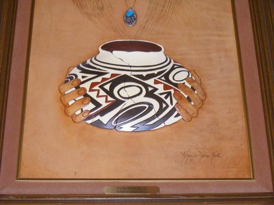 Roger & Maria Kull Tooled Leather Framed Art 