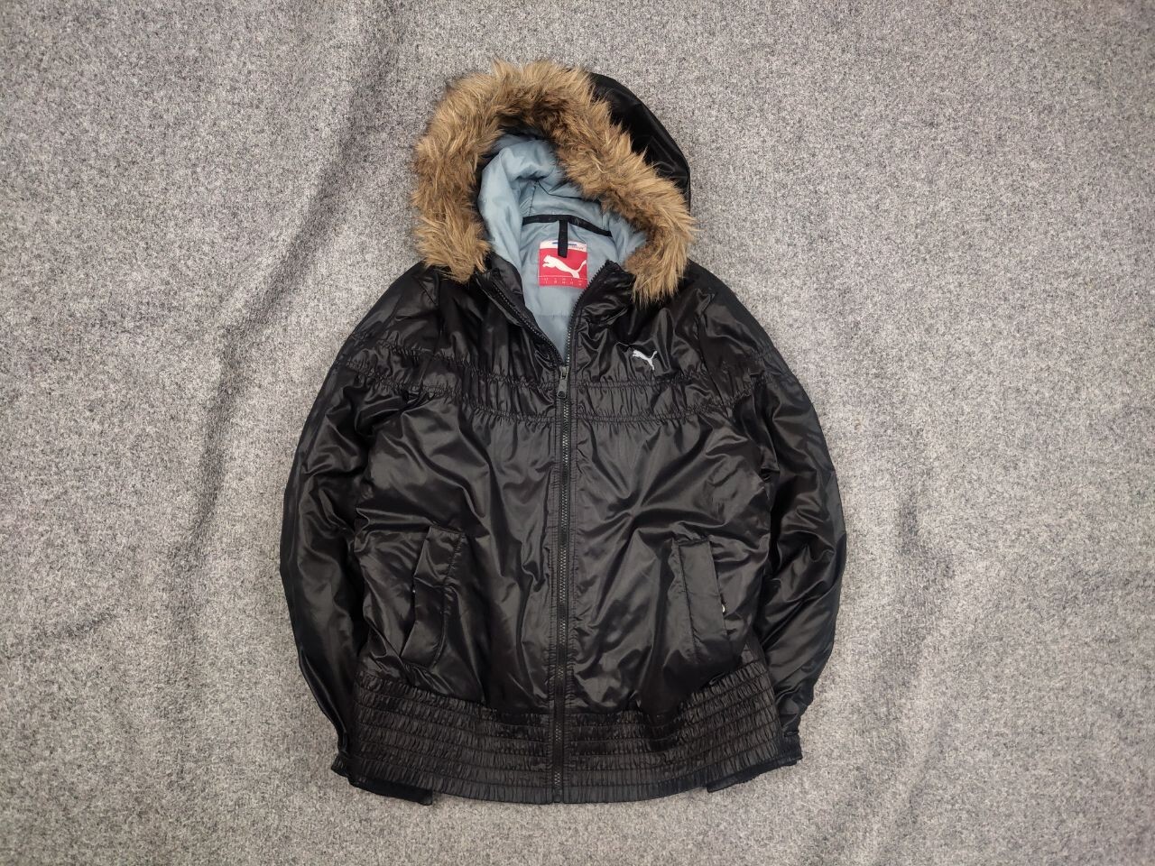 Vintage Puma Fur Hoodie Back Zip Light Jacket Y2K l.g.b.
