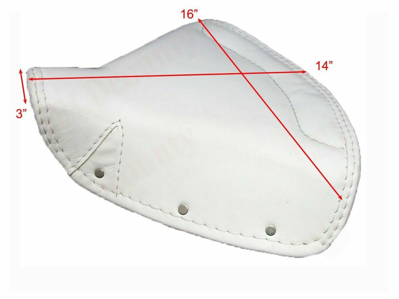 Lycett White Faux Leather Front Solo Seat Complete For Norton Royal Enfield 