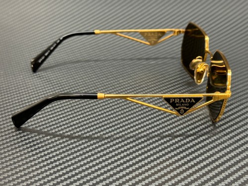 Pre-owned Prada Pr A51s 15n01t Matte Gold Brown 58 Mm Women's Sunglasses
