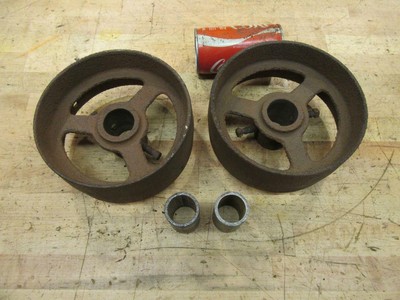 Antique Cast Iron Hit & Miss Gas Steam Engine Line Shaft Flat Belt Pulley 7