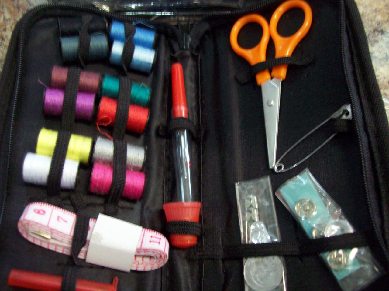 Set of Two Zippered Travel Sewing Kits