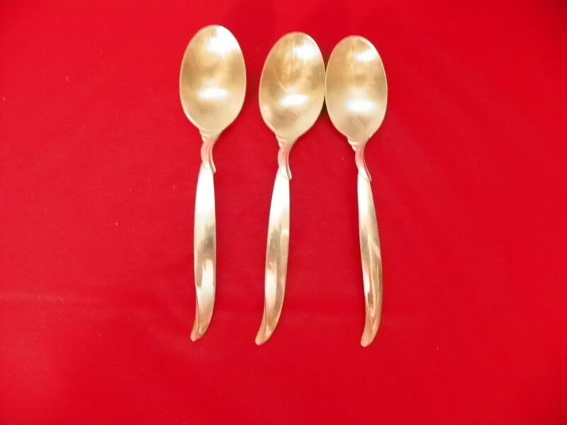 Set Of 3 1847 Rogers Flair Oval Soup Spoons Silverplate International Box 91