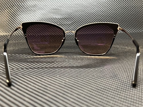 Pre-owned Tom Ford Ft0843 01f Shiny Black Front W. Shiny Rose Gold Cat Eye 56 Mm Women's S In Orange