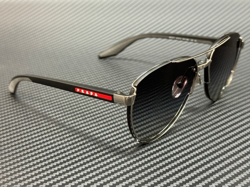 Pre-owned Prada Linea Rossa Ps 51ys 5av09u Gunmetal Grey Gradient 61 Mm Men's Sunglasses In Gray