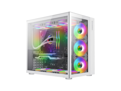 Gamemax Infinity White USB3.0 /Type C Tempered Glass ATX Mid Tower Gaming Comput
