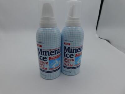 Two Cans Mineral Ice Quick Dry Menthol Pain Relieving Foam Free Shipping 4oz ea