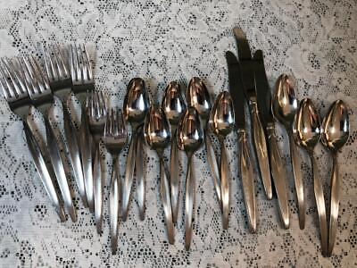 WM ROGERS & Son STAINLESS Forks, Spoons, Knives 19 Pcs