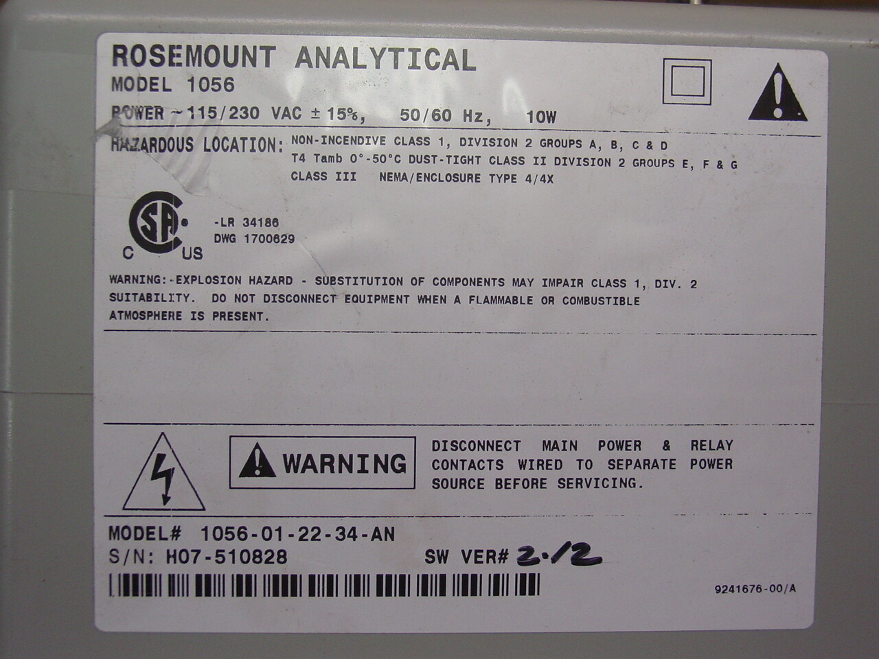 New Rosemount Analytical 1056-01-22-34-AN