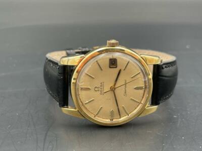 OMEGA Seamaster Quartz ゴールド 時計 1990 Omega Seamaster 33MM Quartz Champagne Dial Leather