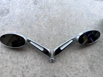Drag Specialties Chrome Oval Stealth Mirrors