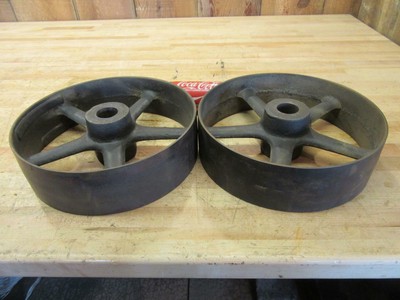 Antique Cast Iron Hit & Miss Gas Steam Engine Line Shaft Flat Belt Pulley 12