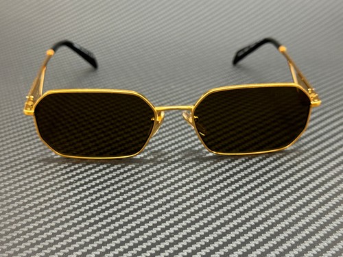 Pre-owned Prada Pr A51s 15n01t Matte Gold Brown 58 Mm Women's Sunglasses
