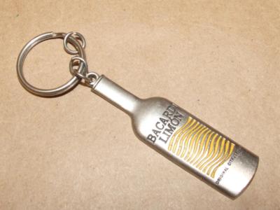 Vintage Bacardi Limon Bottle Advertising Key Chain Keychain 2 3/4''
